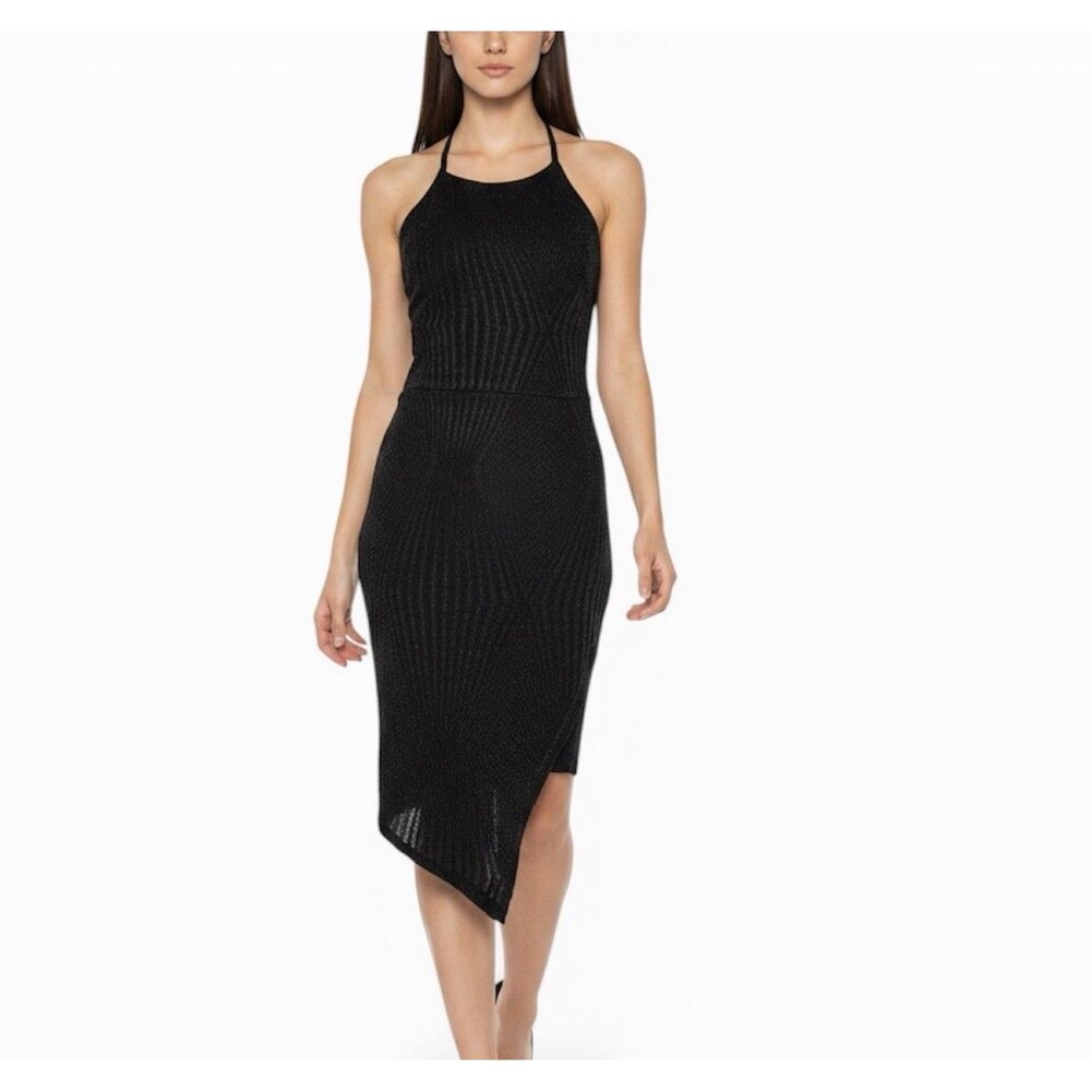 NWT Speechless Women’s Black Bodycon Dress Small Cutout Back Glitter Knit